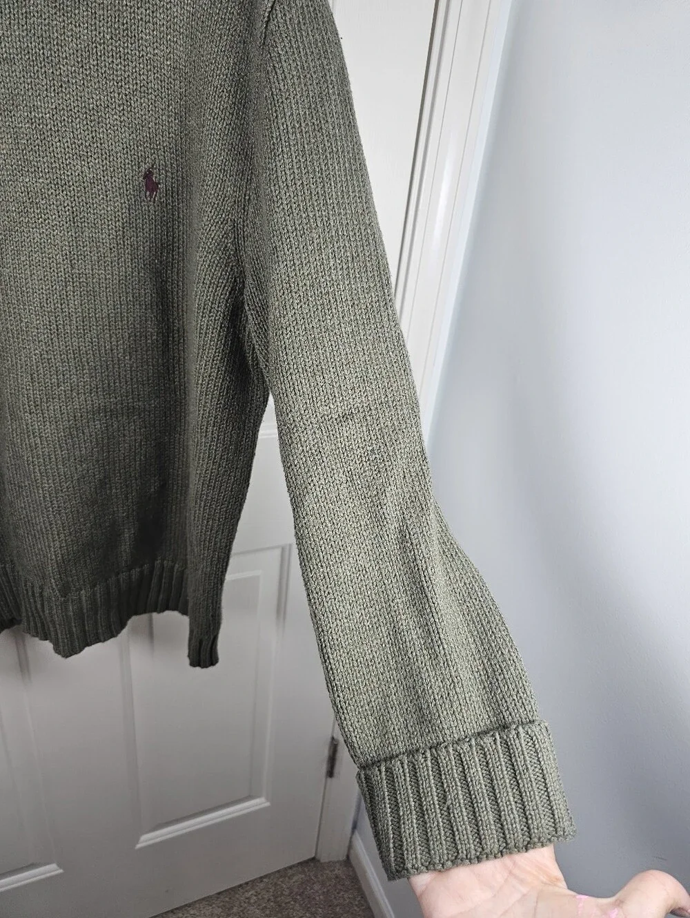 Polo Ralph Lauren Sweater Mens Green 100% Cotton Size L